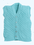 Little Angels Little Angels Baby Wool V-Neck Basketweave Reversible Sleeveless Sweater For Baby Boys and Girls Sleeveless/vests 2 in 1 Reversible Mint Green Sleeveless Sweater