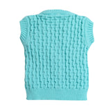 Little Angels Little Angels Baby Wool V-Neck Basketweave Reversible Sleeveless Sweater For Baby Boys and Girls Sleeveless/vests 2 in 1 Reversible Mint Green Sleeveless Sweater