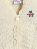 Little Angels Little Angels Baby Wool V-Neck Embroidered Sleeveless Cardigan For Baby Boys and Girls Sleeveless/vests Button Bloom Cozy Cardigan