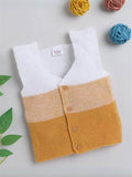 Little Angels Buttoned Up Bliss Vest Sleeveless/vests Buttoned Up Bliss Vest 0-3 M / Mustard & White / Baby Wool