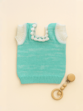 Little Angels Chunky Knit Baby Winter Top Sleeveless/vests Chunky Knit Baby Winter Top 0-3 M / Green / Baby Wool