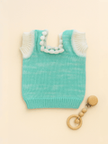 Little Angels Chunky Knit Baby Winter Top Sleeveless/vests Chunky Knit Baby Winter Top 0-3 M / Green / Baby Wool