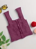 Little Angels Diamond Dazzle Knit Vest Sleeveless/vests Diamond Dazzle Knit Vest Maroon / 0-3 months / Baby Wool