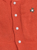 Little Angels Square Neck Embroidered Sleeveless Vest For Baby Girls Sleeveless/vests Little Buds Winter Knit Charm Vest 0-6M / Orange / Soft Wool