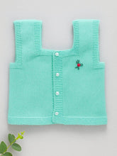 Little Angels Little Angels Baby Wool Square Neck Embroidered Sleeveless Cardigan For Baby Boys Sleeveless/vests Little Buds Winter Knit Charm Vest