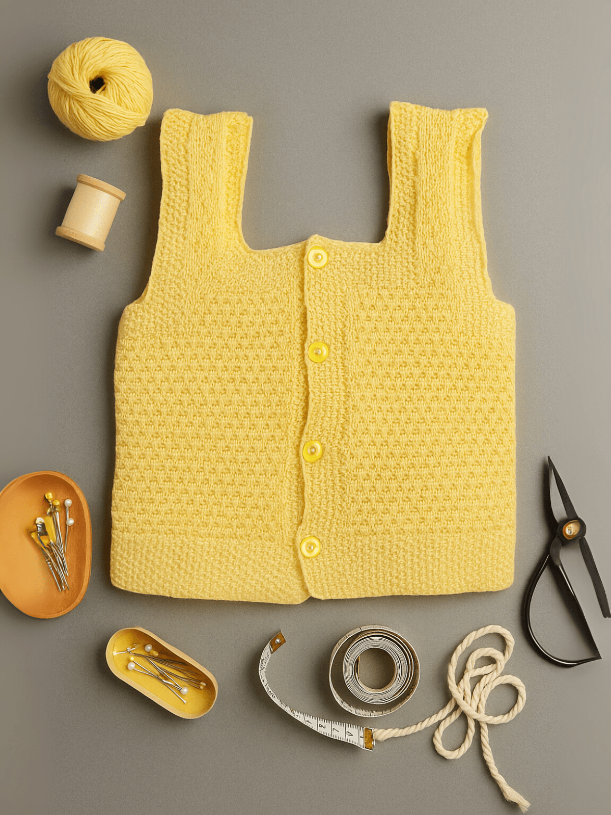 Little Angels Snuggle Me Button Vest Sleeveless/vests Snuggle Me Button Vest Yellow / 0-3 months