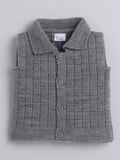 Little Angels Little Angels Baby Wool Collared Neck Checkered Sleeveless Cardigan For Baby Boys and Girls Sleeveless/vests Warm Whiskers Button-Up Vest