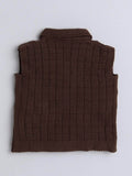Little Angels Little Angels Baby Wool Collared Neck Checkered Sleeveless Cardigan For Baby Boys and Girls Sleeveless/vests Warm Whiskers Button-Up Vest