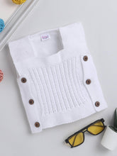 Little Angels Little Angels Baby Wool Square Neck Lace Rib Sleeveless Cardigan For Baby Boys Sleeveless/vests Warm Whispers Buttoned Baby Vest 0-3M / White / Baby Wool