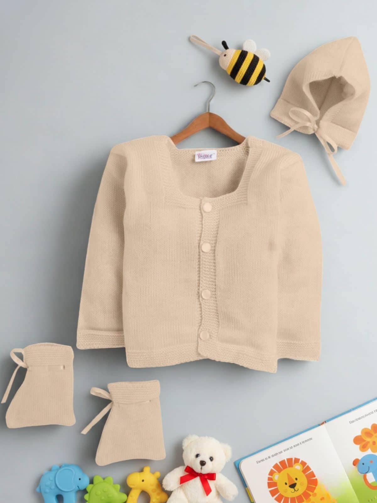 Little Angels Angel Feather-Touch Baby Outfit Sweater Sets Angel Feather-Touch Baby Outfit 3-6 M / Peach