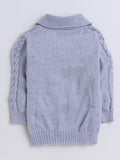 Little Angels 2 Pcs Sweater Set Cable Knit Collared Neck Baby Wool Grey Pullover and Pants For Baby Boys Sweater Sets Bundle & Stroll Cable Set