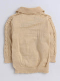 Little Angels 2 Pcs Sweater Set Cable Knit Collared Neck Baby Wool Beige Pullover and Pants For Baby Girls Sweater Sets Bundle & Stroll Cable Set