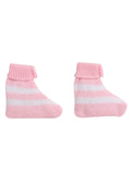 Little Angels Little Angels Sweater Set Baby Wool Full Sleeves V-Neck Striped Pink 3-Piece Set Sweater Sets Candy Stripes Baby Knit Set