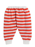 Little Angels Little Angels V-Neck Full Sleeves Striped Orange Cardigan, Pants, Cap & Socks Sweater Sets Candy Stripes Snuggle Set