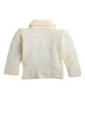 Little Angels Little Angels V-Neck Full Sleeves Full Sleeves Basketweave Cardigan, Tie-Knot Cap and Socks Sweater Sets Classic Ivory Baby Knitwear Ensemble