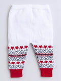 Little Angels Little Angels V-Neck Full Sleeves Fair Isle Red & White Cardigan, Pants, Cap & Socks Sweater Sets Jolly Hearts Winter Knit Set
