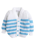 Little Angels Little Angels V-Neck Full Sleeves Full Sleeves Striped Cardigan, Tie-Knot Cap and Socks Sweater Sets Little Arrows Feather-Touch Outfit
