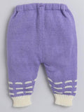 Little Angels Little Angels V-Neck Full Sleeves Striped Cream & Violet Cardigan, Pants, Cap & Socks Sweater Sets Little Bloom Knitwear Set