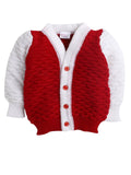 Little Angels Little Angels V-Neck Full Sleeves Full Sleeves Colour-Block Cardigan, Tie-Knot Cap and Socks Sweater Sets Little Cupid Knitwear Set