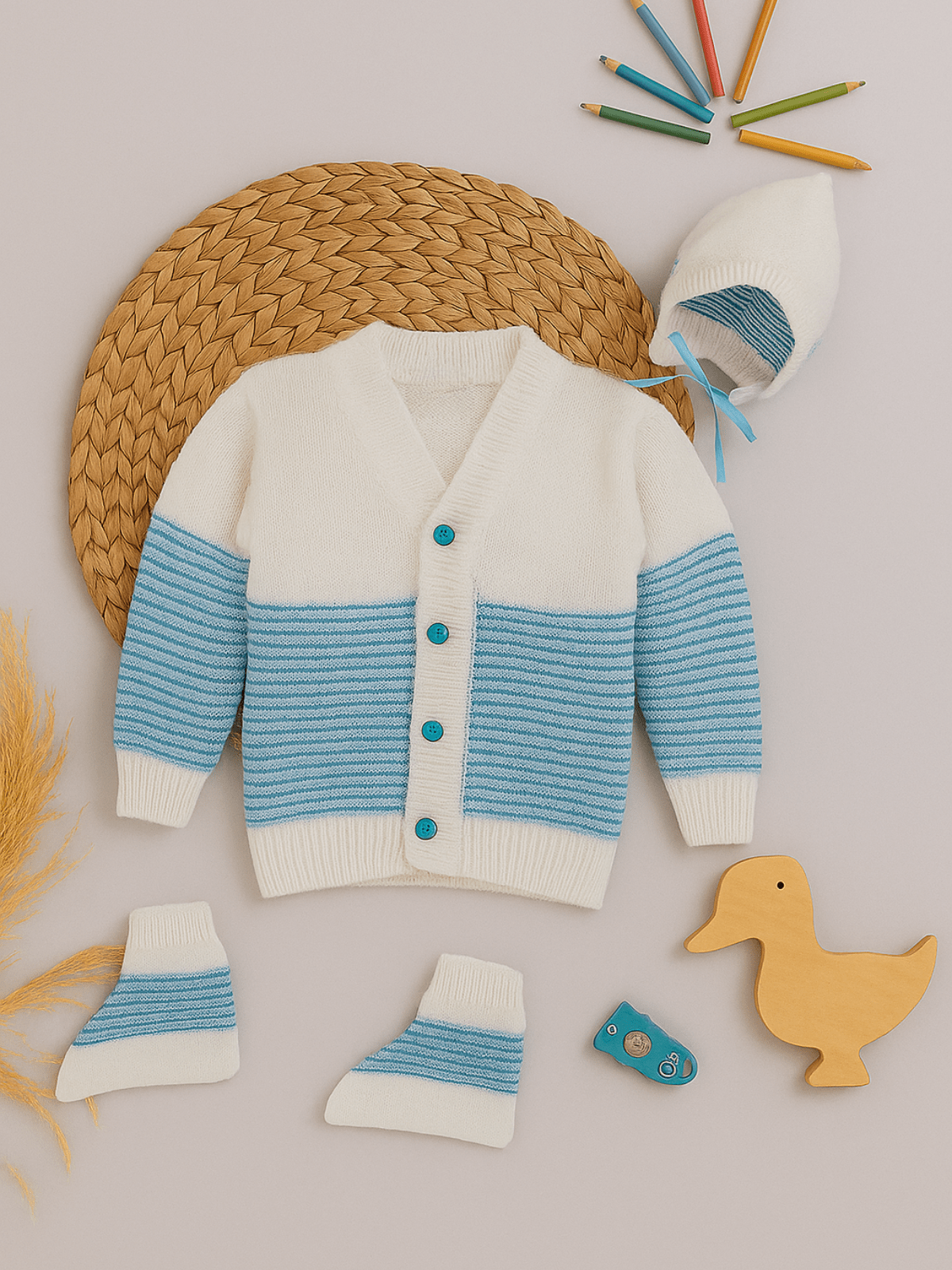 Little Angels Little Snow Explorer Winter Set Sweater Sets Little Snow Explorer Winter Set 0-3 M / Blue