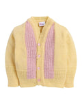 Little Angels Little Angels Sweater Set Baby Wool Full Sleeves V-Neck Textured Yellow 3-Piece Set Sweater Sets Little Stripes, Big Cuddles Set