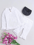 Little Angels 2 Pcs Sweater Set Solid V-Neck Baby Wool White Pullover and Pants For Baby Girls Sweater Sets Mini Fashion, Major Cuteness Set 0-3 M / White / Baby Wool