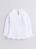 Little Angels 2 Pcs Sweater Set Solid V-Neck Baby Wool White Pullover and Pants For Baby Girls Sweater Sets Mini Fashion, Major Cuteness Set