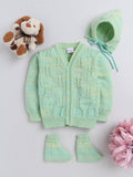 Little Angels Little Angels Sweater Set Baby Wool Full Sleeves V-Neck Fair Isle Knitted Red 3-Piece Set Sweater Sets Minty Fresh Baby Woollen Cardigan