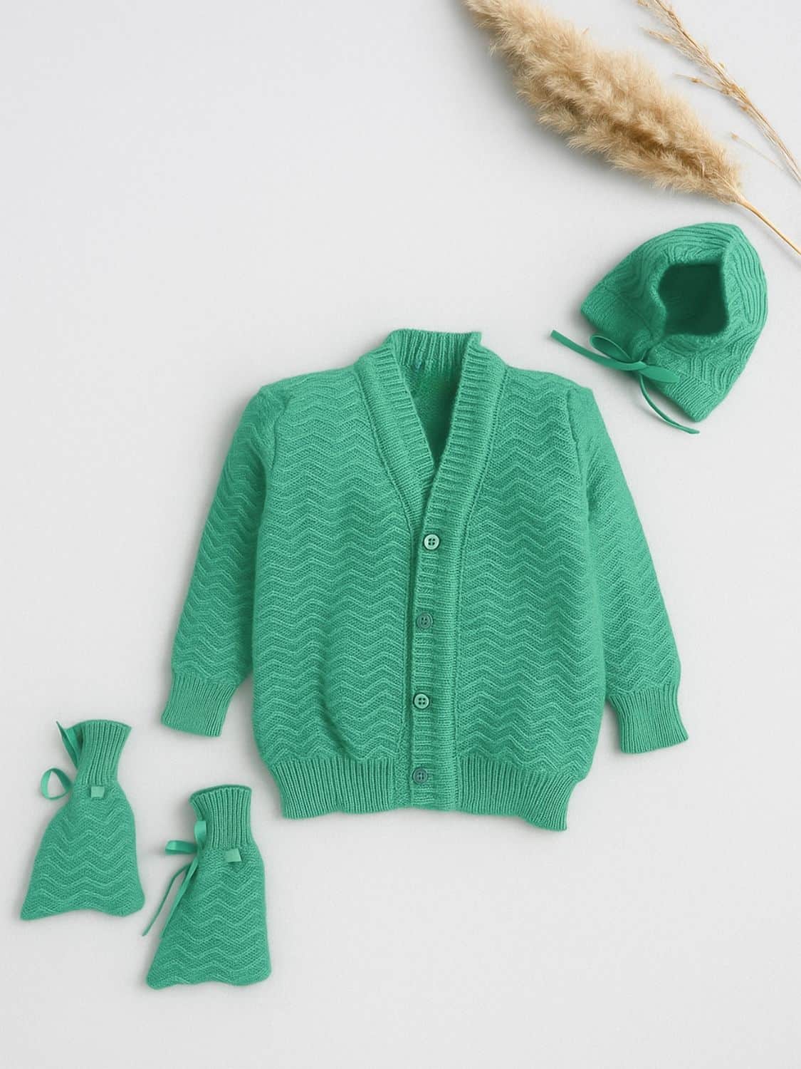 Little Angels Ocean Whisper Baby outifit Sweater Sets Ocean Whisper Baby outifit 3-6 M / Green / Soft Wool