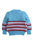 Little Angels Little Angels Sweater Set Baby Wool Full Sleeves V-Neck Bumper Striped Blue 3-Piece Set Sweater Sets Rainbow Snug Bumper Baby Outfit