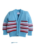 Little Angels Little Angels Sweater Set Baby Wool Full Sleeves V-Neck Bumper Striped Blue 3-Piece Set Sweater Sets Rainbow Snug Bumper Baby Outfit
