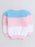 Little Angels Little Angels Round Neck Full Sleeves Color-Block Pink & Blue Cardigan, Pants, Cap & Socks Sweater Sets Sweet Ripple Baby Set