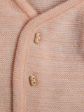 Little Angels Little Angels Sweater Set Baby Wool Full Sleeves V-Neck Striped in a Pearl Pattern Pink 3-Piece Set Sweater Sets Timeless Baby Knit Set 6-12M / Peach / Baby Wool