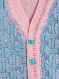 Little Angels Little Angels V-Neck Full Sleeves Full Sleeves Basketweave Cardigan, Tie-Knot Cap and Socks Sweater Sets Timeless Baby Knitted Outfit