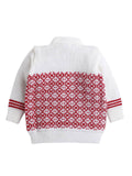 Little Angels Little Angels Sweater Set Baby Wool Full Sleeves V-Neck Fair Isle Knitted Red 3-Piece Set Sweater Sets Tiny Treasures Gems Knit Set
