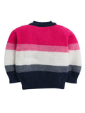Little Angels Little Angels V-Neck Full Sleeves Color-Block Dark Blue Cardigan, Pants, Cap & Socks Sweater Sets Warm Hugs Colorblock Set