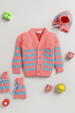 Little Angels Waves of Warmth Knit Set  Sweater Sets Waves of Warmth Knit Set  0-3 M / NeonPink & Blue