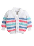 Little Angels Little Angels V-Neck Full Sleeves Full Sleeves Striped Cardigan, Tie-Knot Cap and Socks Sweater Sets Wiggles & Giggles Knit Set