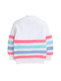 Little Angels Little Angels V-Neck Full Sleeves Full Sleeves Striped Cardigan, Tie-Knot Cap and Socks Sweater Sets Wiggles & Giggles Knit Set
