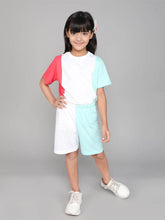 Little Angels Little Angels 2 Pcs T-shirts & Shorts Cotton Round Neck Half Sleeves Color-Block Shirt & Shorts For Baby Girls T-shirts & Shorts Comfy Kicks Tee-Shorts Duo