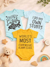 Little Angels Pack of 3 Baby Onesies | Funny Printed Cotton Bodysuits for Newborns T-shirts & Shorts Pack of 3 Baby Cotton Onesies – Funny Printed Newborn Bodysuits 0-3 M / Multicolor / Cotton