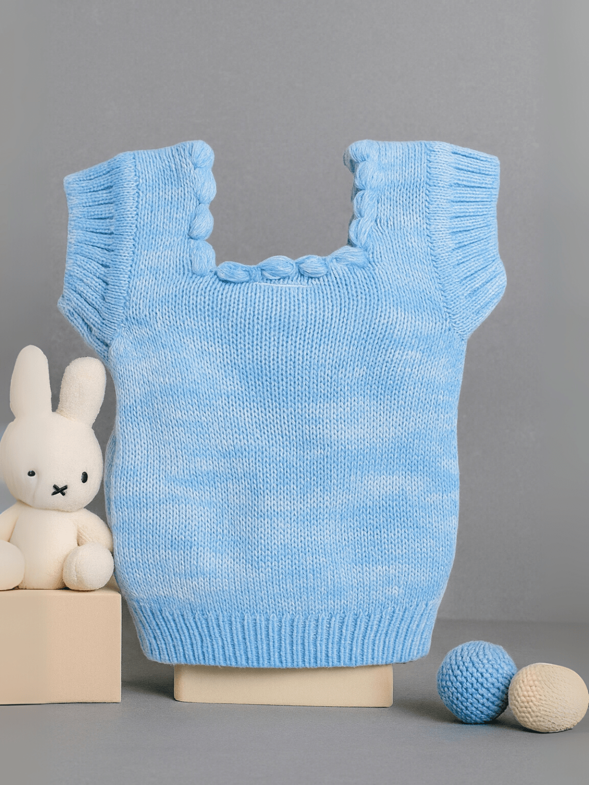 Little Angels Warm Whirl Baby Knit Vest Warm Whirl Baby Knit Vest 0-3 M / Blue / Baby Wool