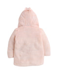 Peach Baby Hooded Woolen Cardigan with Wooden Toggles