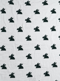 2 in 1 Green & White Reversible Rabbit Design Blanket
