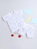 Round Neck Printed Muslin Shirts & Shorts Set