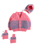 V-Neck Full Sleeves Bumper Striped 3 Piece Set