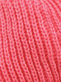 Woollen Solid Neon Pink Beanie Cap with Pom Pom