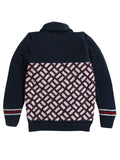 Woolen Cardigan for Toddlers – Navy and White