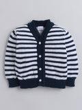 Navy & White Striped Woollen Cardigan with ‘I Love Dad’ Sweater
