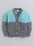 V-Neck Full Sleeves Color-Block with Diamond Design Cardigan Sweater